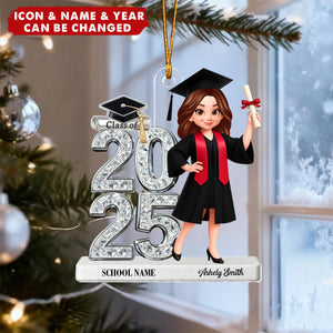 Shiny Effect Class Of 2025 2026 Senior - Personalized Acrylic Ornament - Gift For Graduates, Daughter, Son