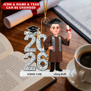 Shiny Effect Class Of 2025 2026 Senior - Personalized Acrylic Ornament - Gift For Graduates, Daughter, Son