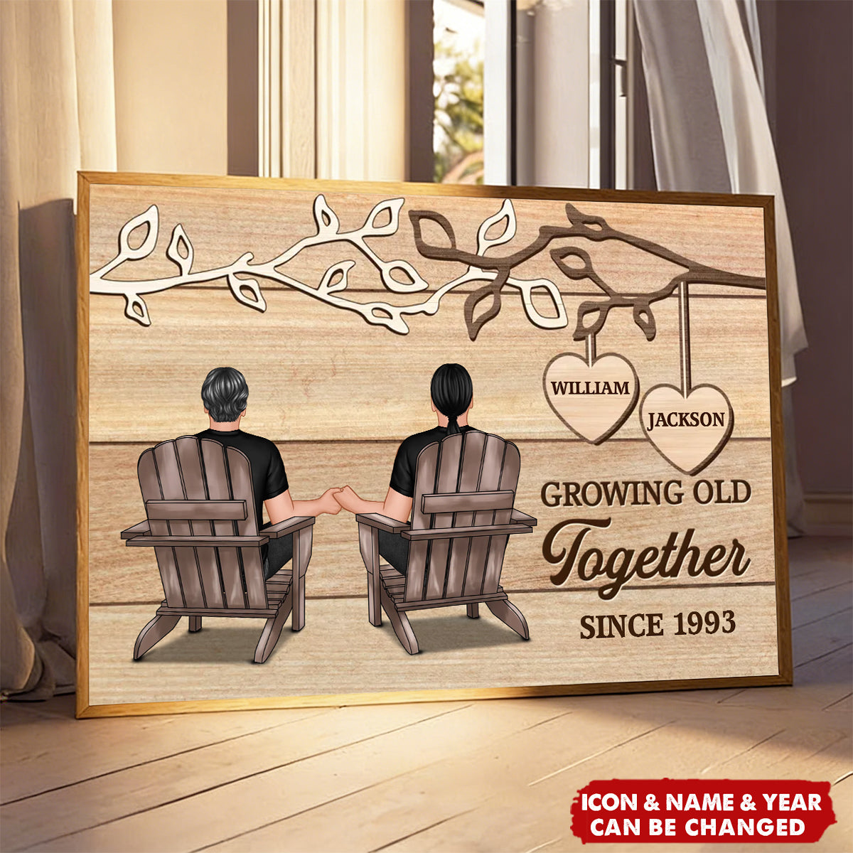 Rustic Vintage Tree Branch Couple Forever Together - Personalized Poster - Gift For Family