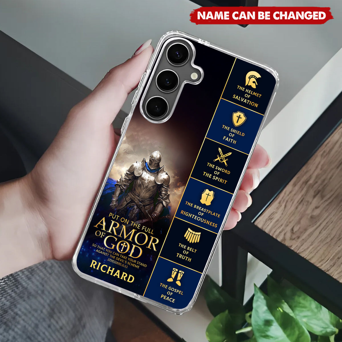 Armor Of God - Personalized Clear Silicone Phone Case