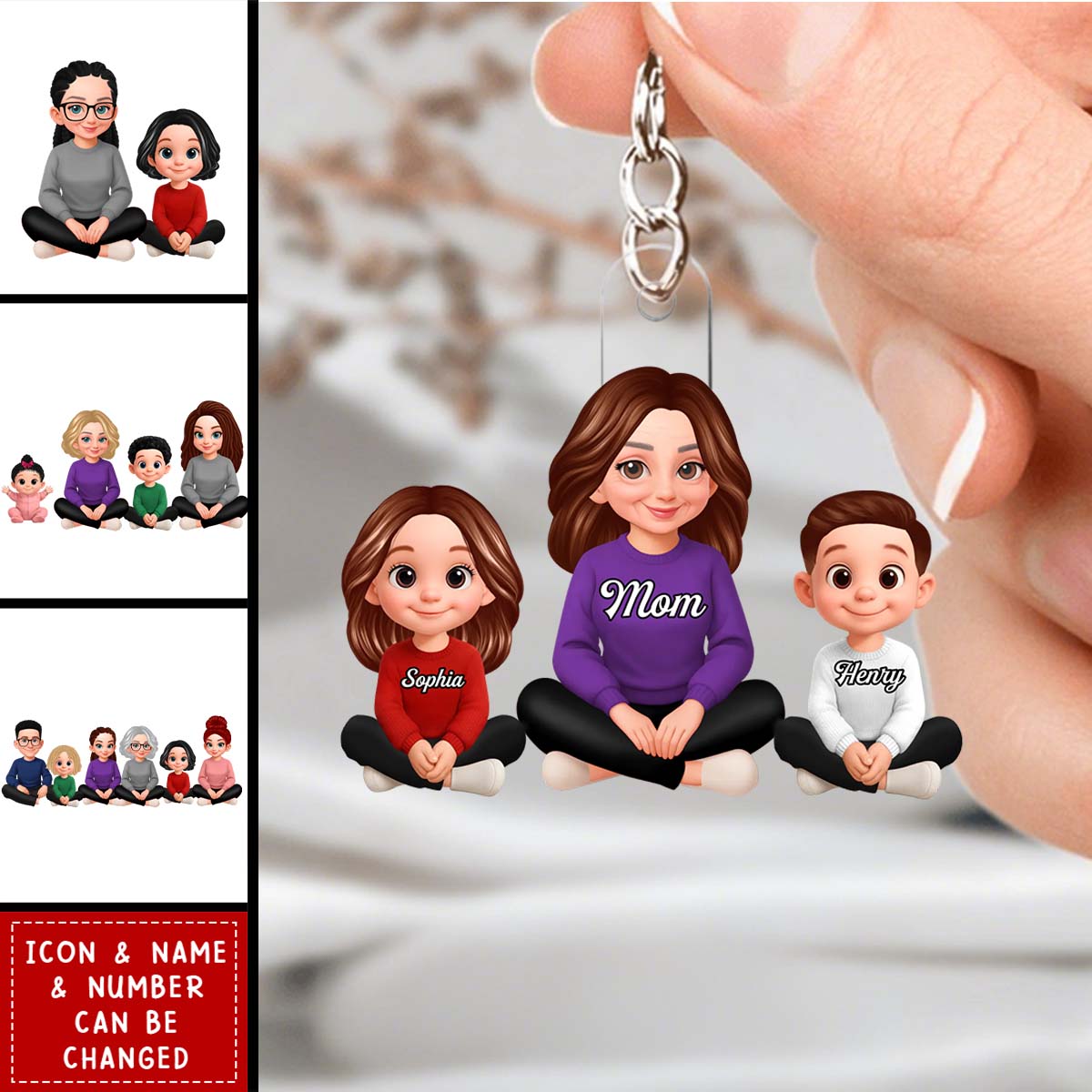 Mom We Love You Mother's Day Gift For Her, Wife, Mom - Personalized Acrylic Keychain