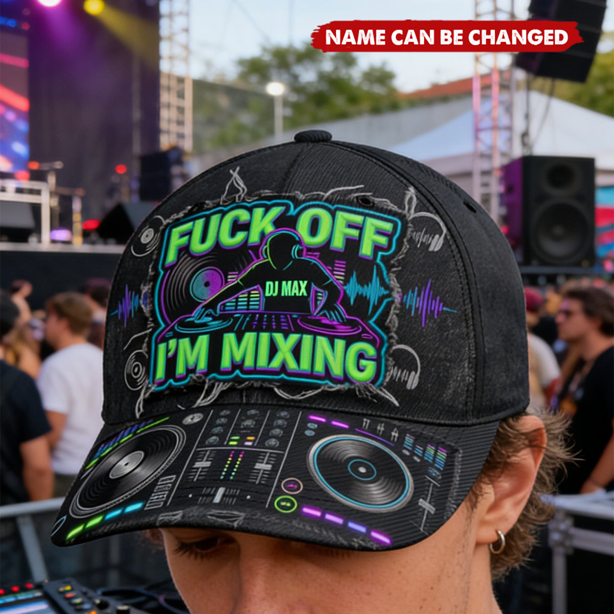 DJ Turntable Graphic Cap - Personalized Gift For Music Lovers