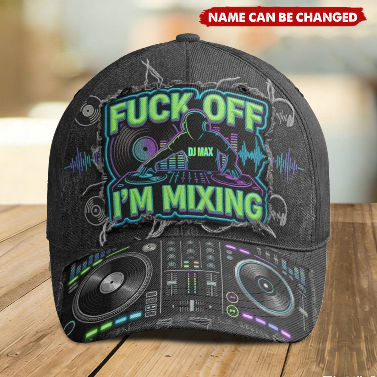 DJ Turntable Graphic Cap - Personalized Gift For Music Lovers
