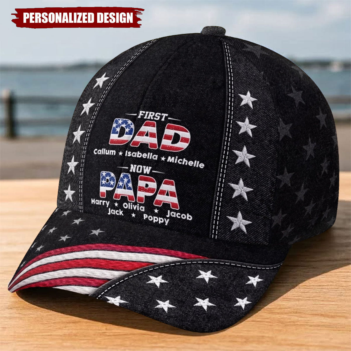 Custom Hat, All Over Print Classic Cap - Personalized Father's Day Birthday Gifts For Dad, Grandpa - Promoted To Grandpa With Love