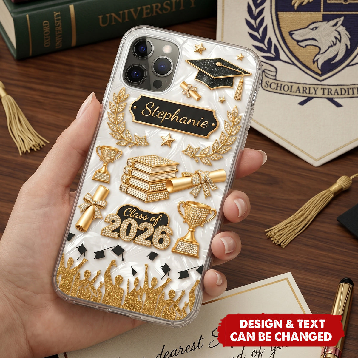 Custom Name Graduation Clear Phone Case, Grads Gift For Daughter From Mom Dad, Class Of 2026, Graduation Phone Case Gift For Her, Congrats