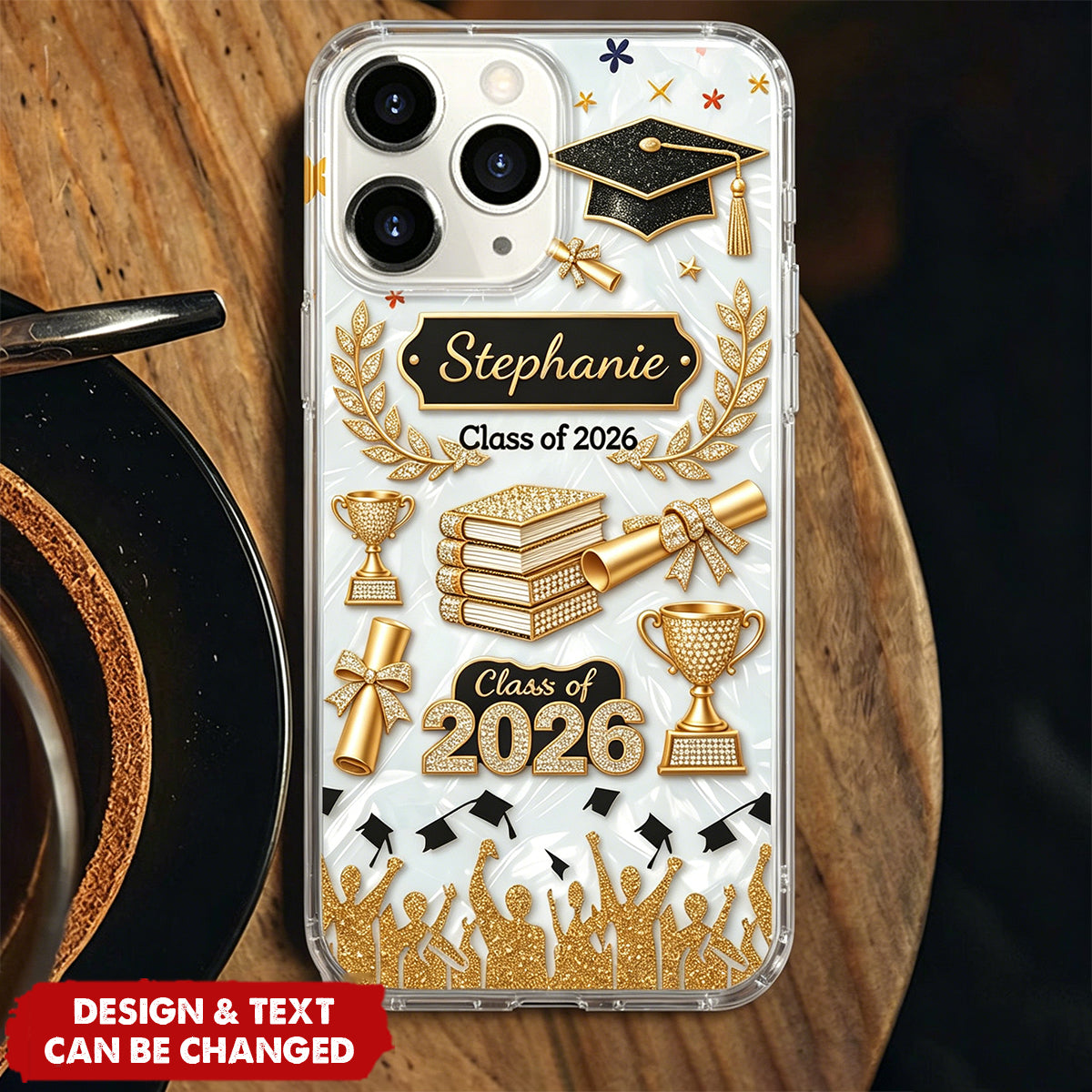 Custom Name Graduation Clear Phone Case, Grads Gift For Daughter From Mom Dad, Class Of 2026, Graduation Phone Case Gift For Her, Congrats