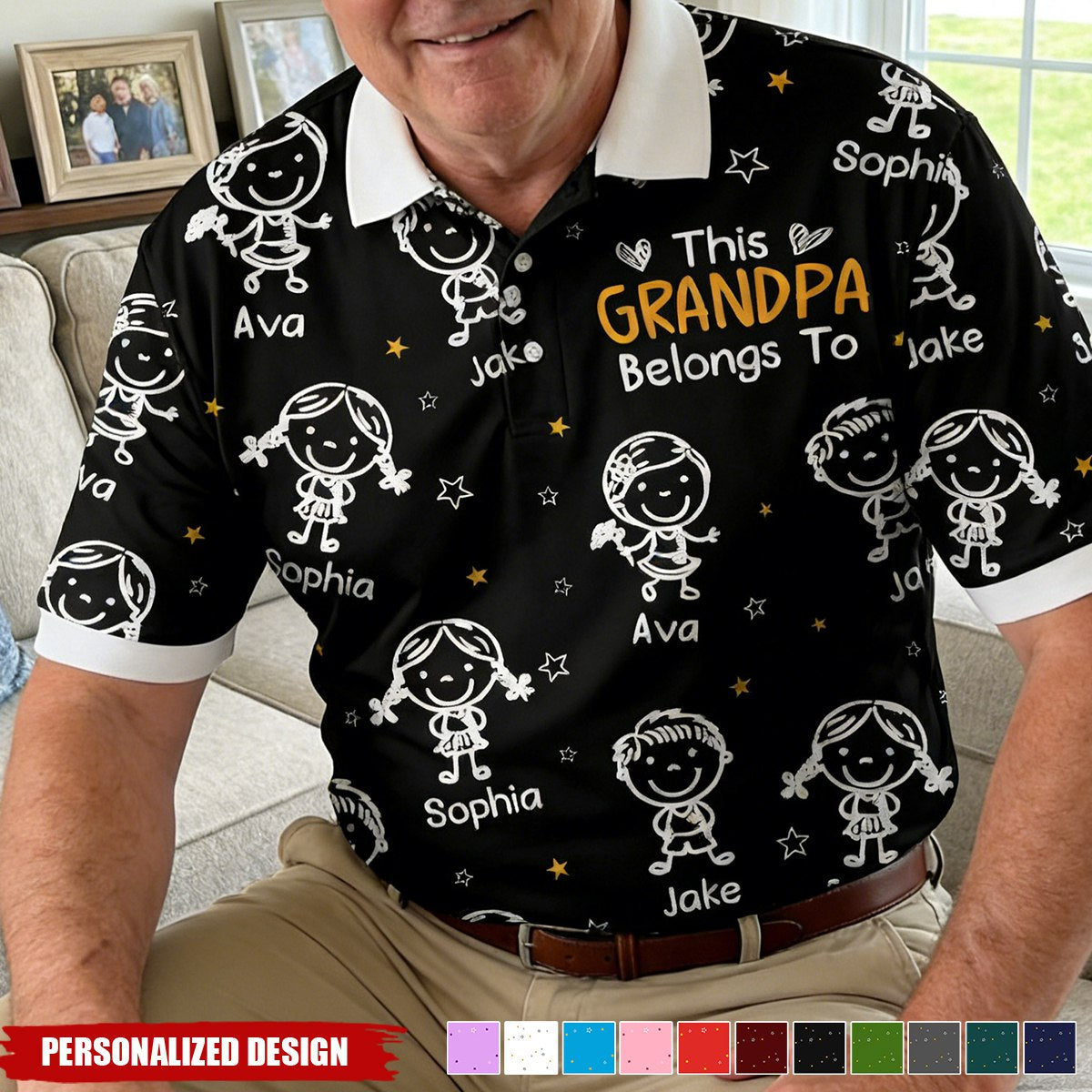 This Grandpa Belongs To Doodle - Personalized Polo Shirt