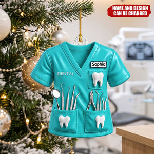 Dentist Uniform Custom Name - Personalized Acrylic Ornament