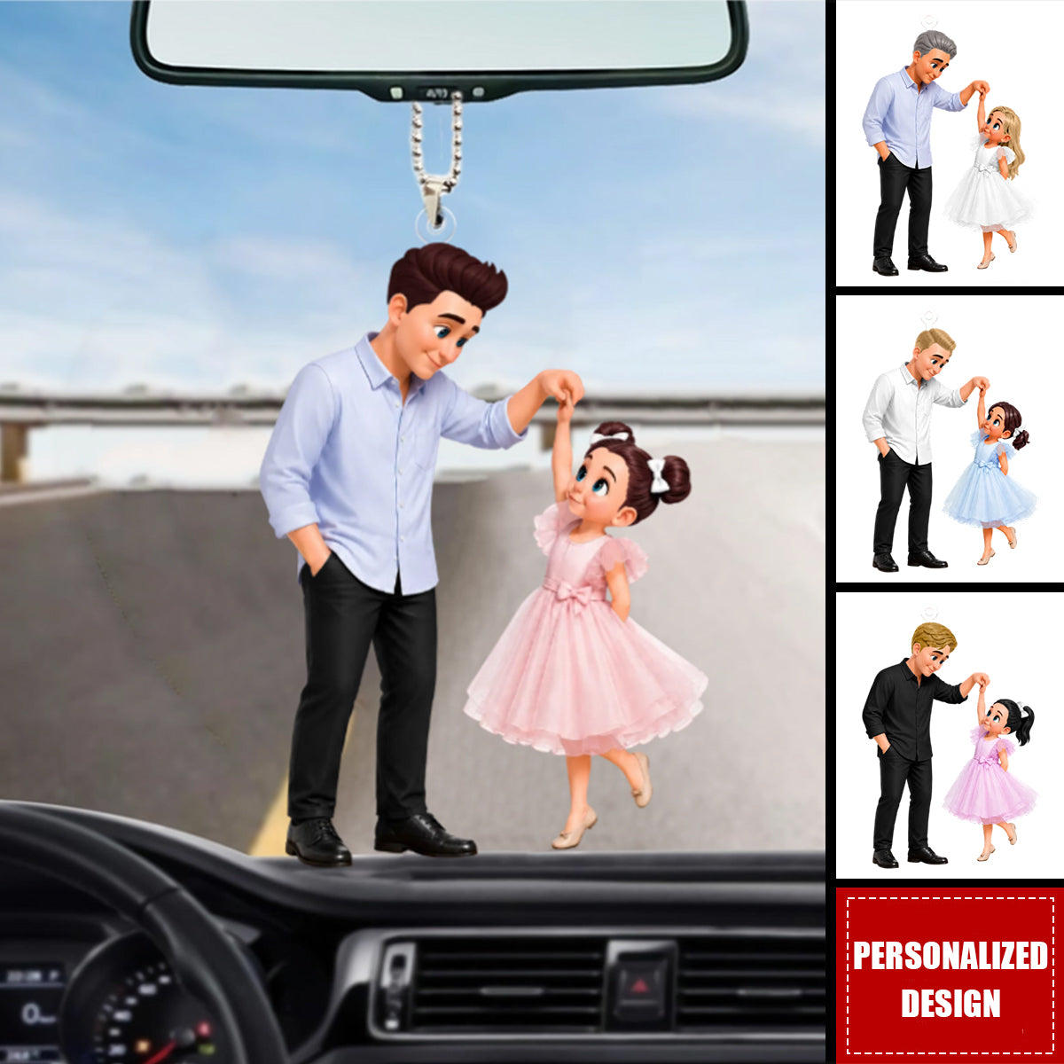 I'll Always Be Your Little Girl Dad And Daughter Dancing - Personalized Car Hanger