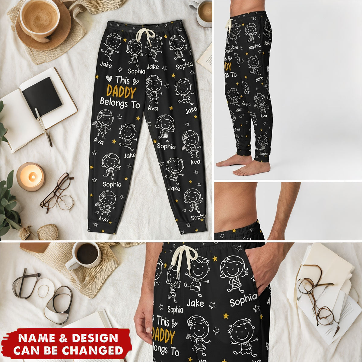 This Daddy Belongs To Doodle - Personalized Sweatpants, Lounge Pants With Pockets