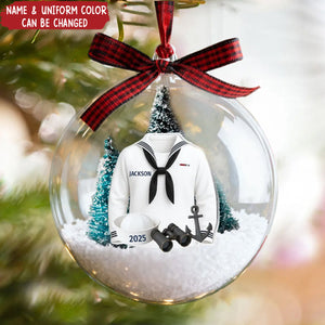 Navy Sailor Uniform - Personalized Snow Globe - Special Christmas Gift for Sailor