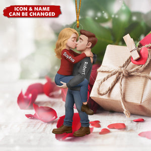 Personalized Romantic Kissing Couple Acrylic Ornament - Love In Every Piece
