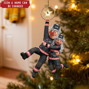 Firefighter Couple Hanging Ornament - Personalized Gifts For Couple