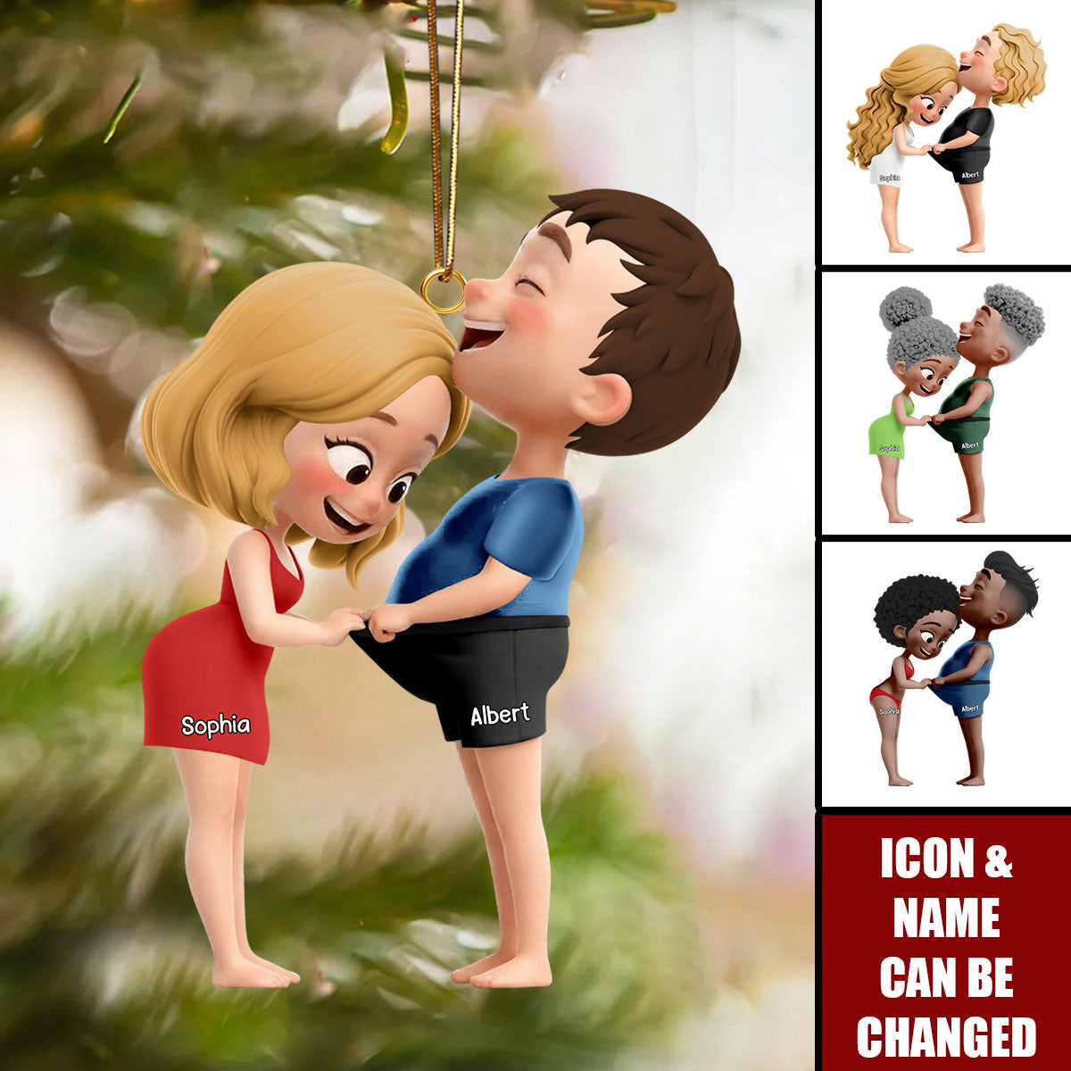 Funny Couple Ornament - Personalized Gifts For Couple