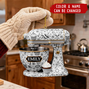 Toile De Jouy Ornaments, Personalized Mixer Ornament, Christmas Gift for Baker, Pastry Chef, Kitchen Decor