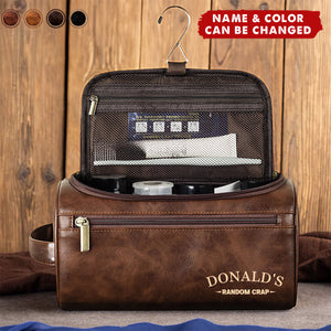 Man Stuff - Personalized Leather Toiletry Bag