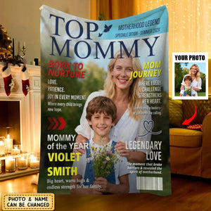Personalized Mommy Magazine Blanket – Mom Gift, Mother’s Day Gift, Mom Birthday Gift Idea