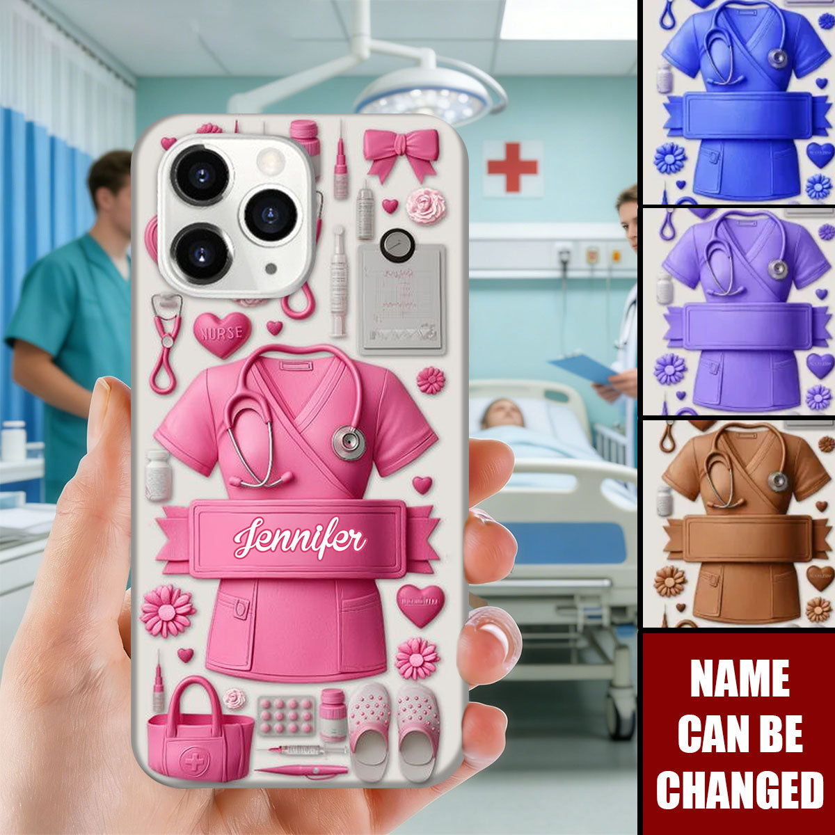 Nursing Is A Work Of Heart - Personalized Nurse Full Print Phone Case