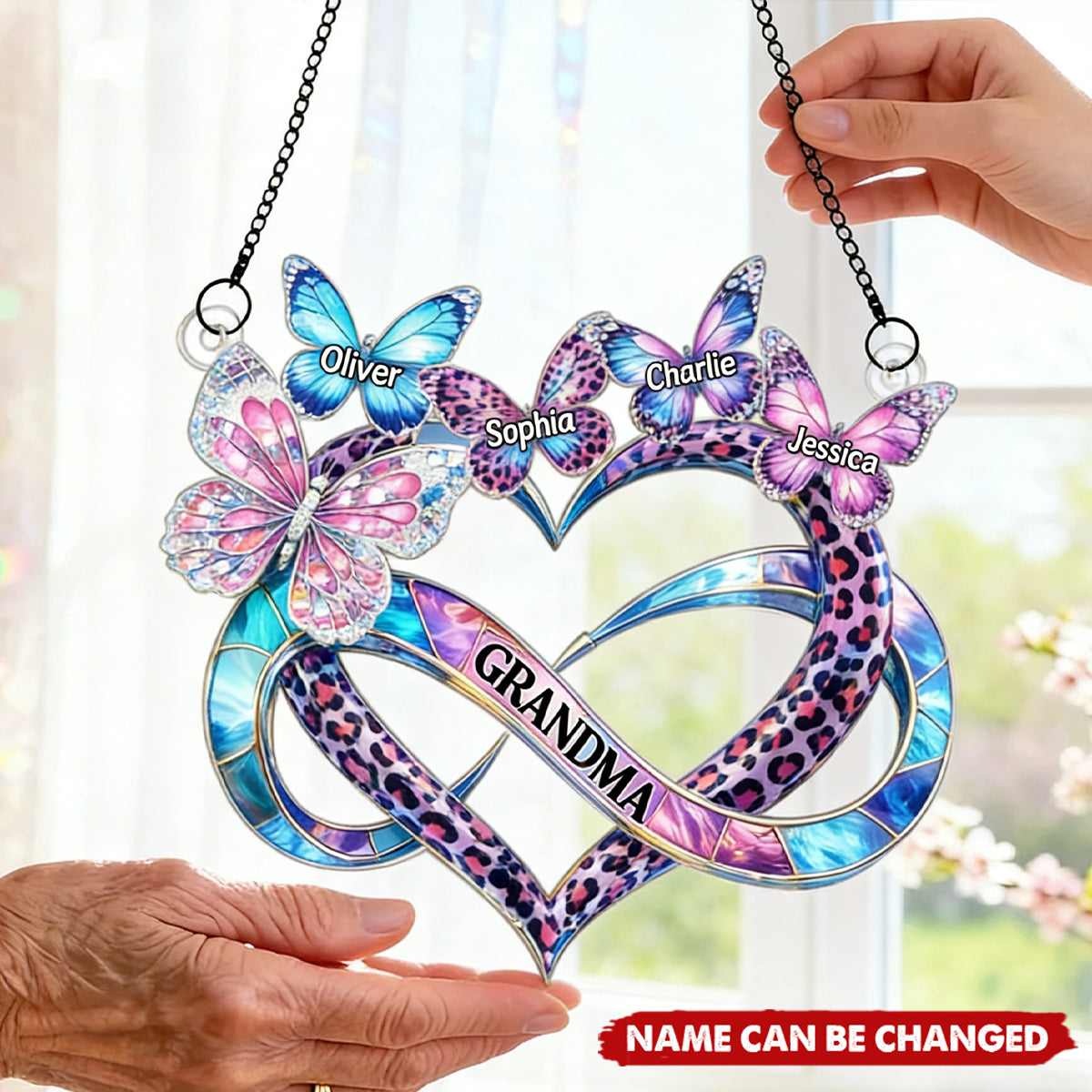 Mom Grandma Heart Infinity - Personalized Suncatcher - Sentimental Mother's Day Gift for Grandma, Mom, Wife