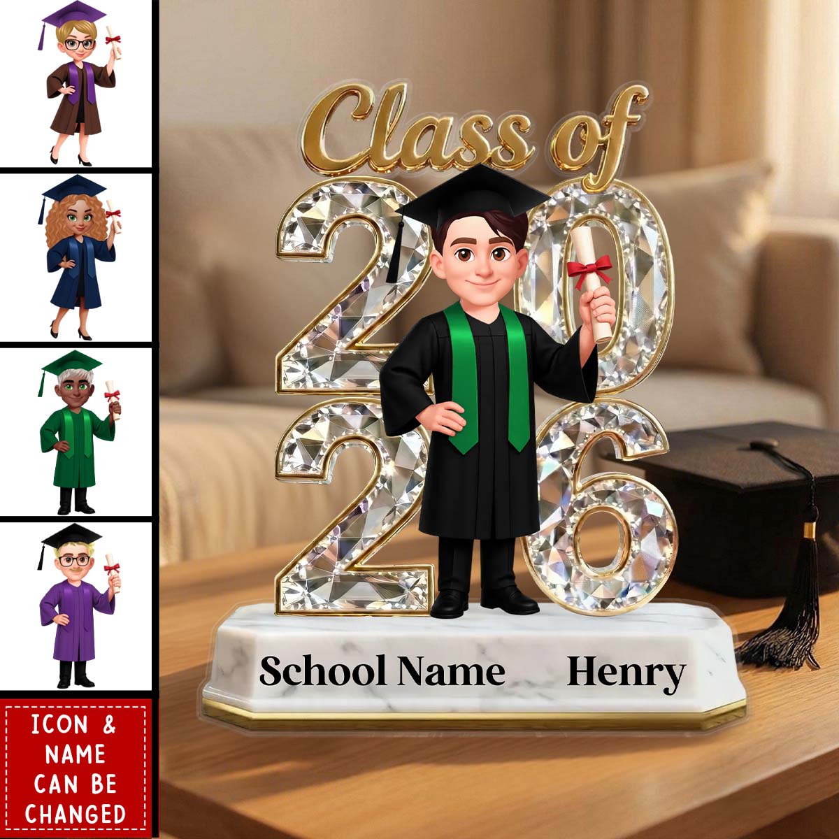 Senior Class Of 2026 2027 Graduate Keepsake - Personalized Acrylic Block Plaque - Graduation Gift For Daughter, Son