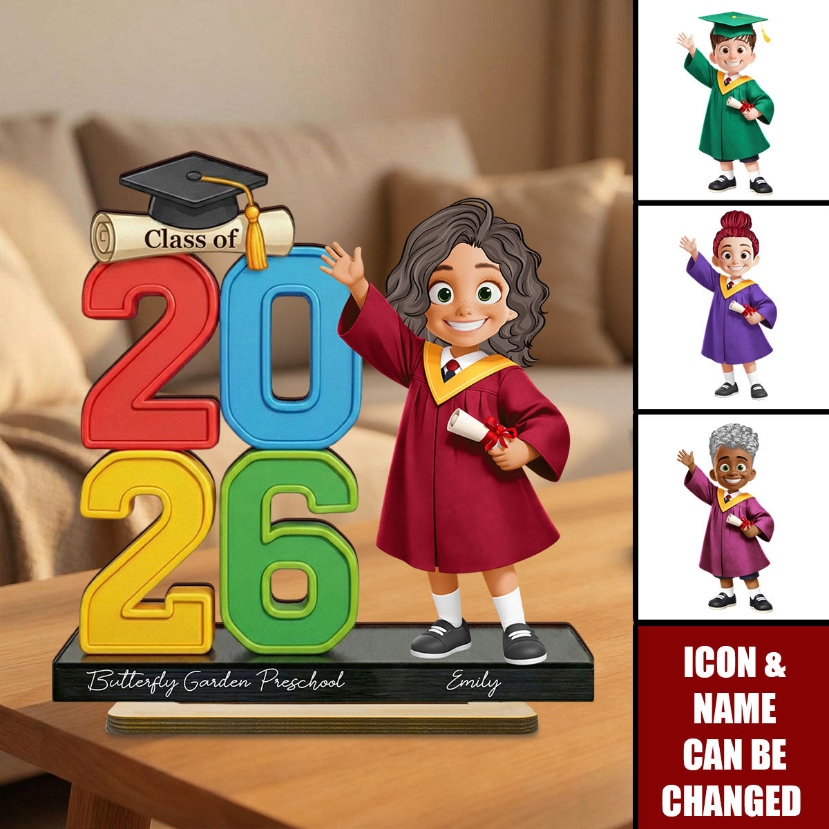 Preschool Kindergarten Graduation - Personalized Wooden Plaque