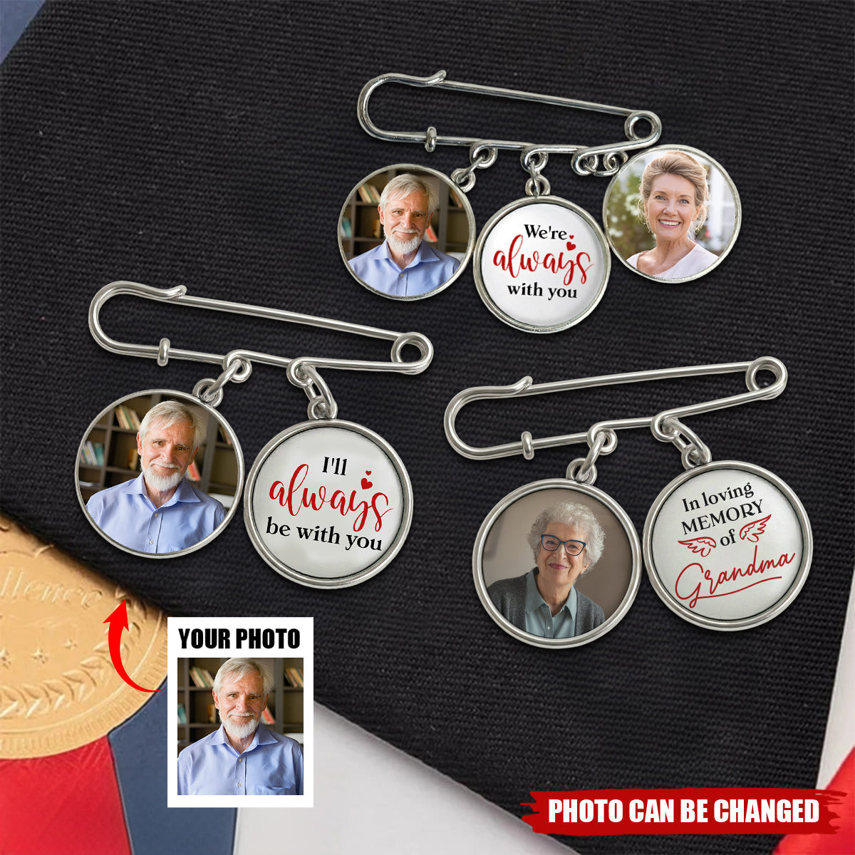 Memorial On Graduation Day - Personalized Lapel Pin With Charms