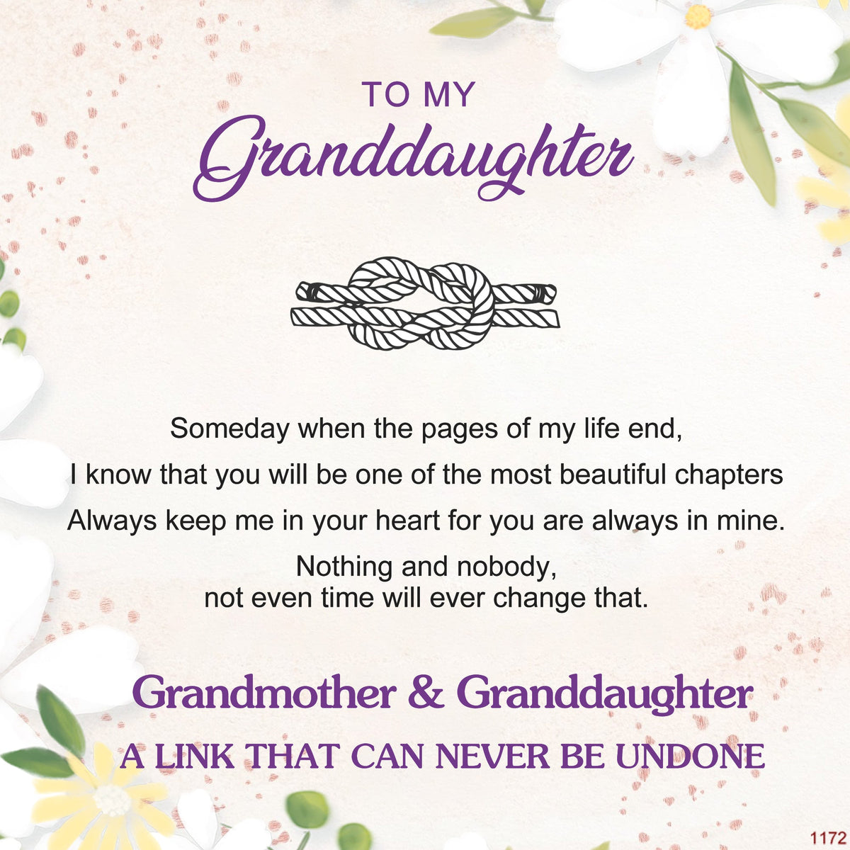 For Granddaughter - Grandmother And Granddaughter A link That Can Never Be Undone Peach Peach Blossom Knot Bracelet