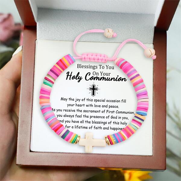 Faith Cross Bracelet - Baptism & First Communion Gift for Girls & Boys