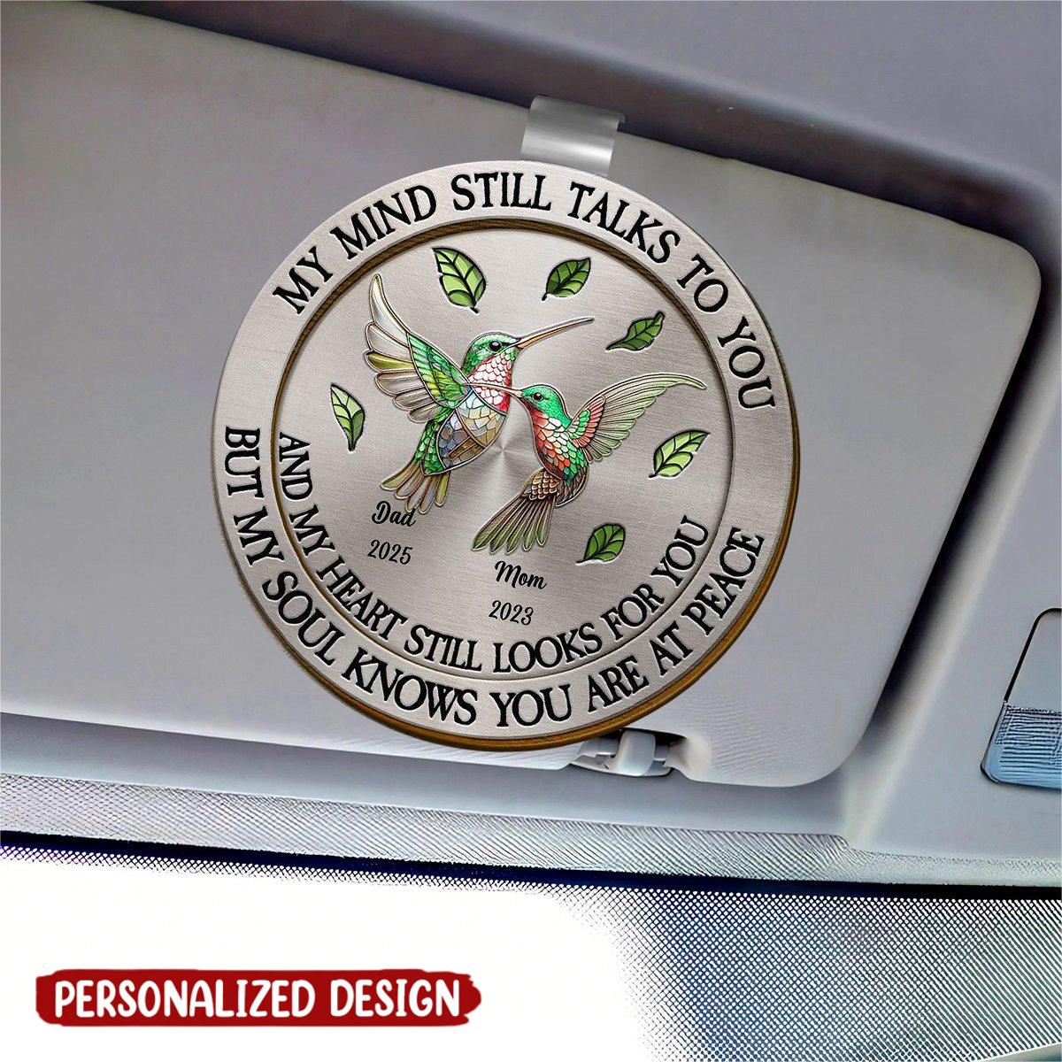 Memorial My Mind Still Talks To You - Personalized Custom Shaped Car Visor Clip