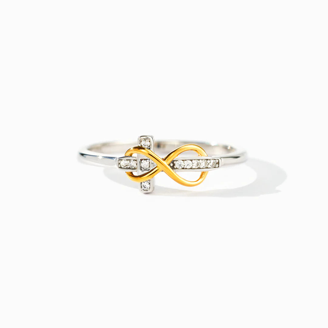 Gods' Promises Are Forever Infinity Cross Ring in 925 Sterling Silver