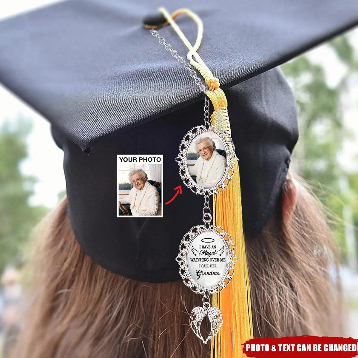 I Have An Angel Watching Over Me - Personalized Memoiral Graduation Tassel Charm