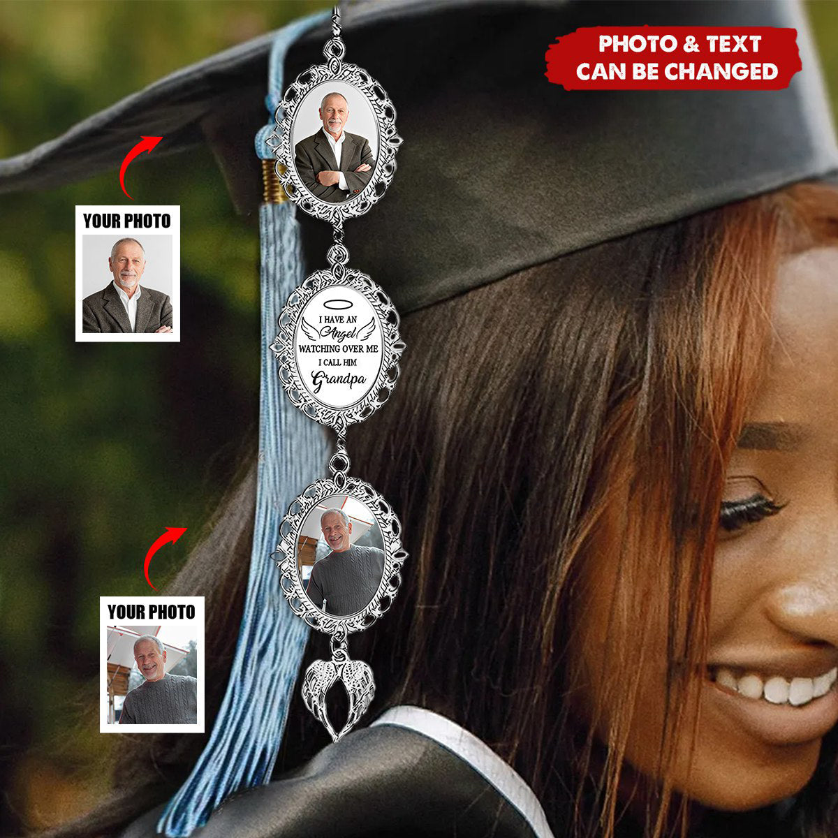 I Have An Angel Watching Over Me - Personalized Memoiral Graduation Tassel Charm