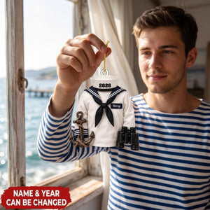 Personalized Sailor Christmas Ornament – Nautical Outfit With Name