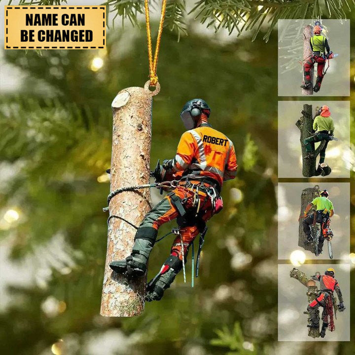 Personalized Arborist Christmas Ornament, Custom Arborist Uniform Ornament for Him