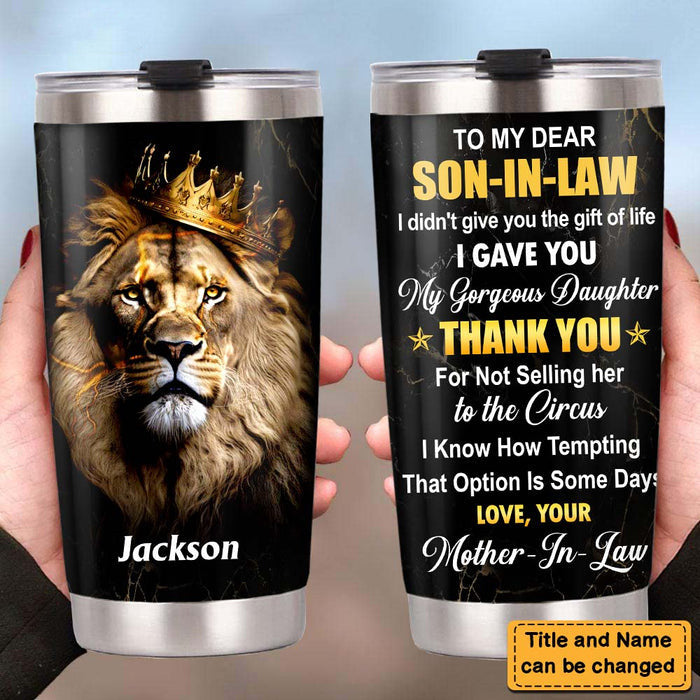 Gift For Son-In-Law Lion Steel Tumbler