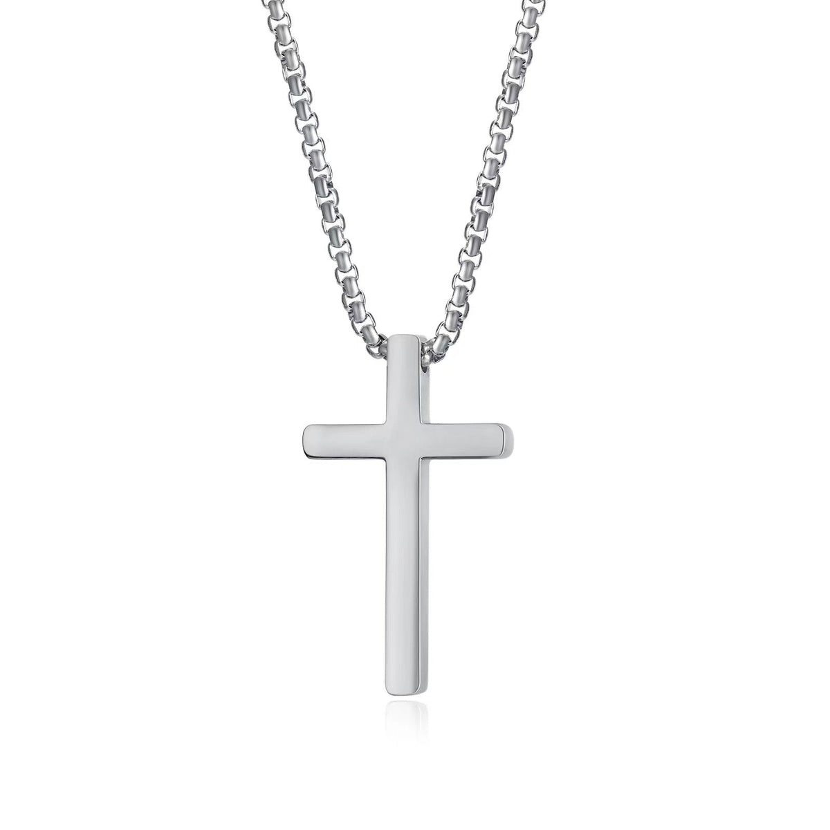 Personalized Cross Necklace Custom Engraved Pendant With Chain