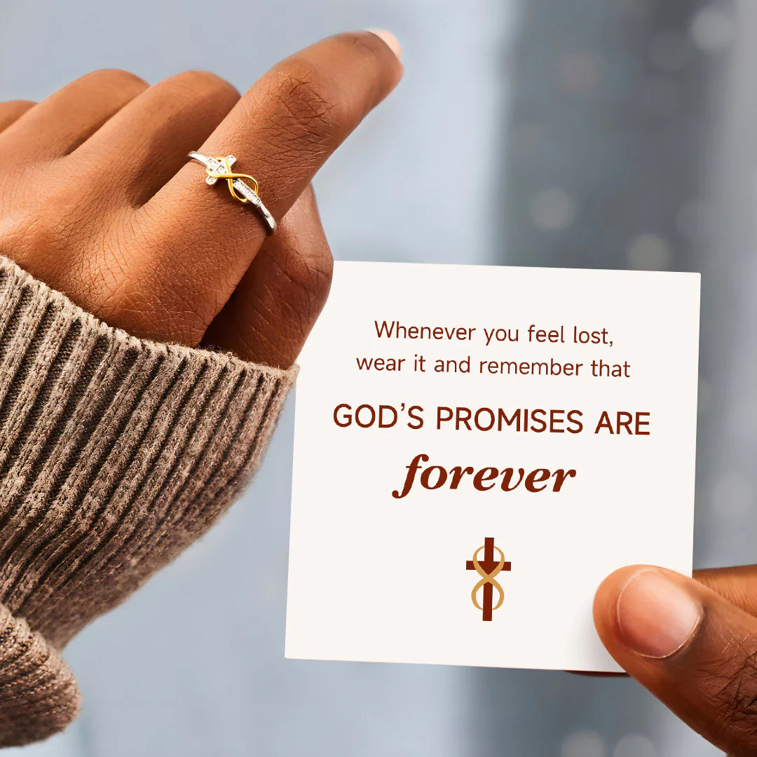Gods' Promises Are Forever Infinity Cross Ring in 925 Sterling Silver