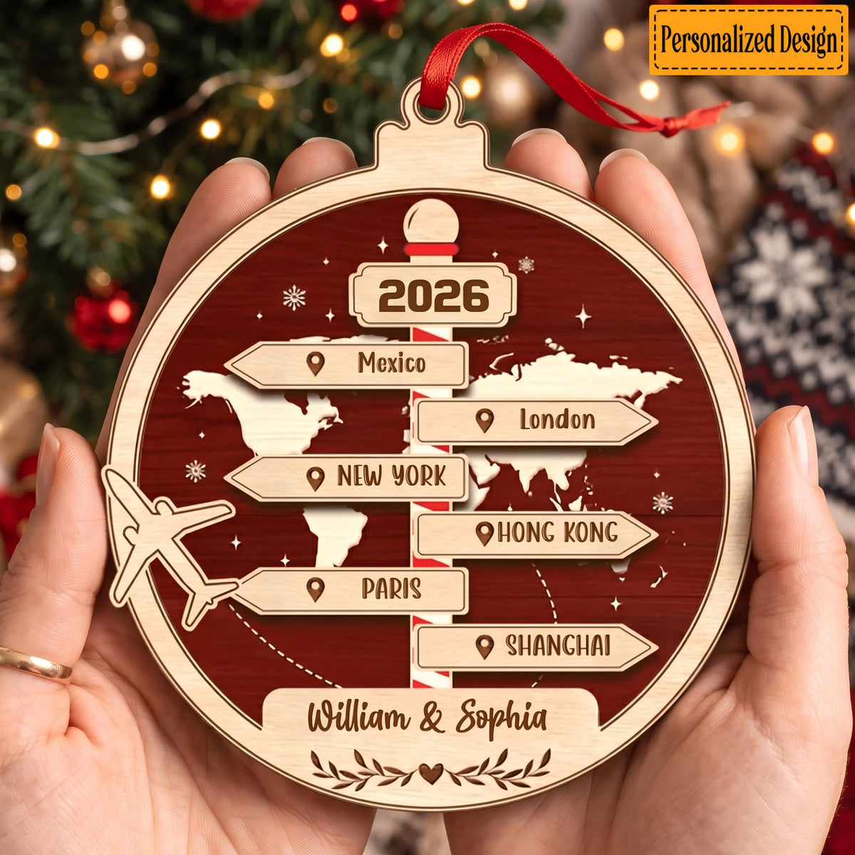 Adventure Is Worthwhile - Personalized Acrylic Flat Ornament, Gift For Adventure Travel Lovers