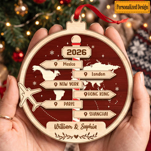 Adventure Is Worthwhile - Personalized Acrylic Flat Ornament, Gift For Adventure Travel Lovers