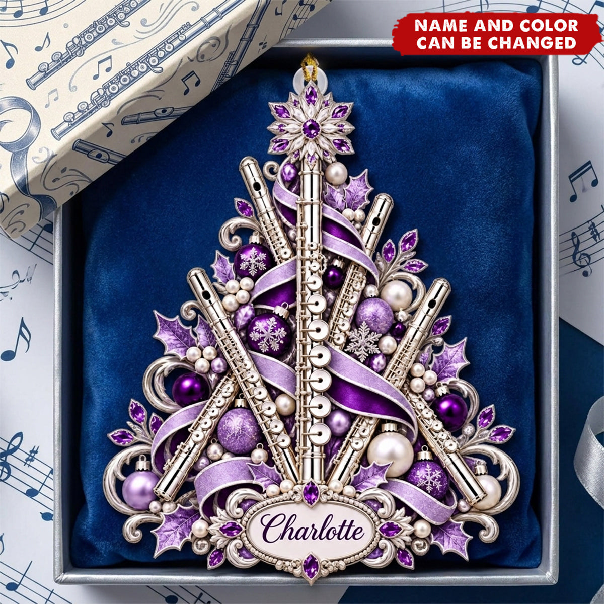 Personalized Flute Acrylic Ornament -Gift For Flutists & Music Teachers
