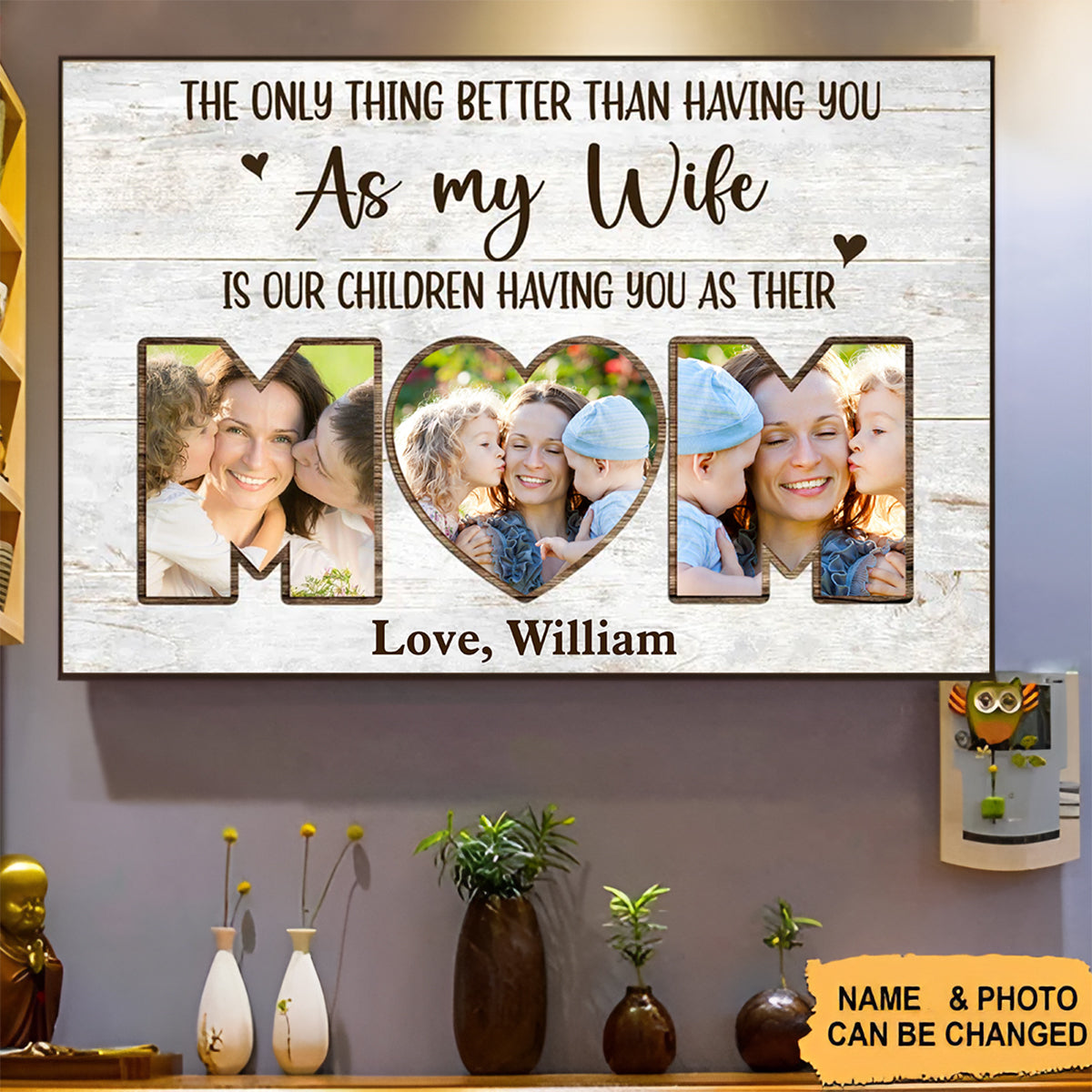 Custom Mom Photo Canvas Print Mother’s Day Gift From Husband