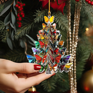 New Release Acrylic Ornament - Butterfly Christmas Tree