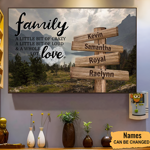A Little Whole Lot of Love Multi-Names - Gift For Family, Personalized Horizontal Poster