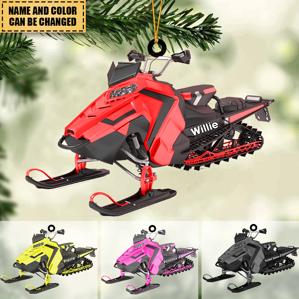 Personalized Snowmobile Acrylic Christmas Ornament