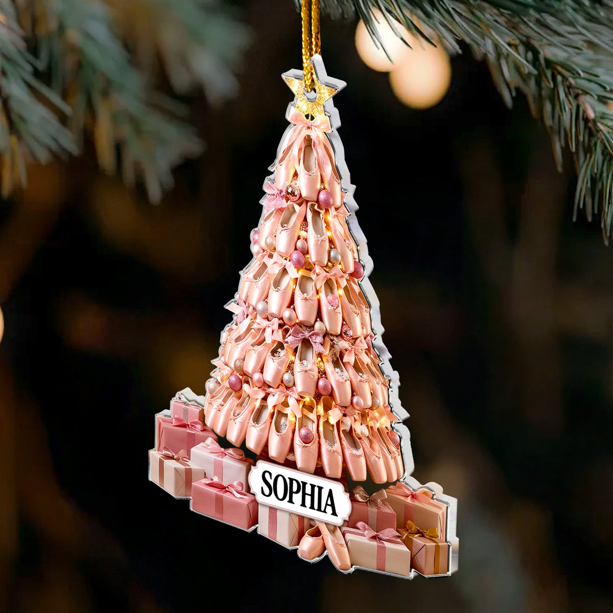 Ballet Shoe 2D Christmas Tree - Personalized Ornament