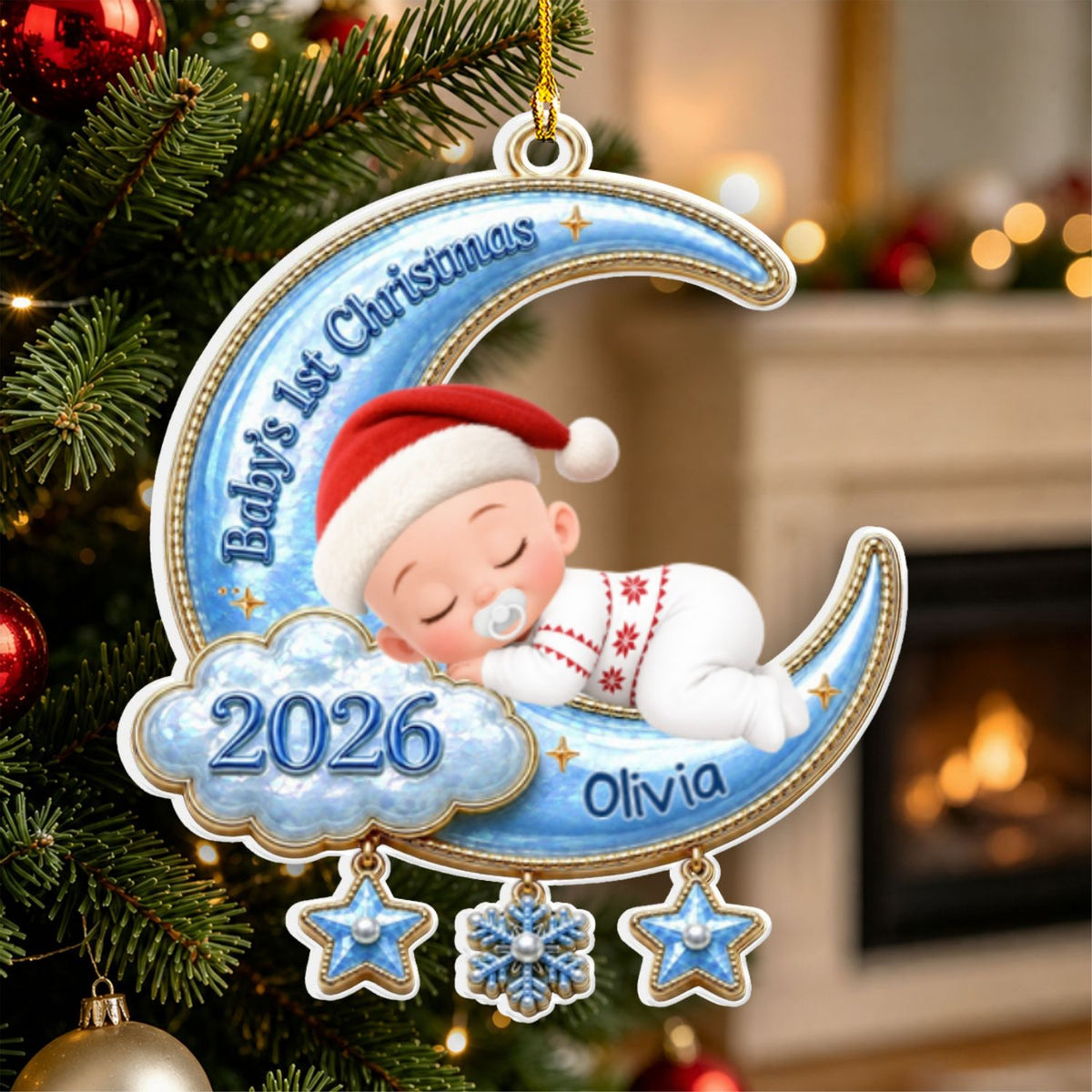 Our Little Christmas Miracle - Personalized 3D White Acrylic Ornament