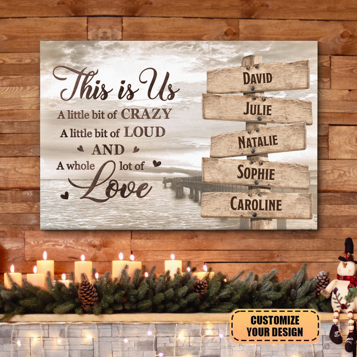 This Is Us And A Whole Lot Of Love - Family Personalized Horizontal Canvas - Gift For Family Members