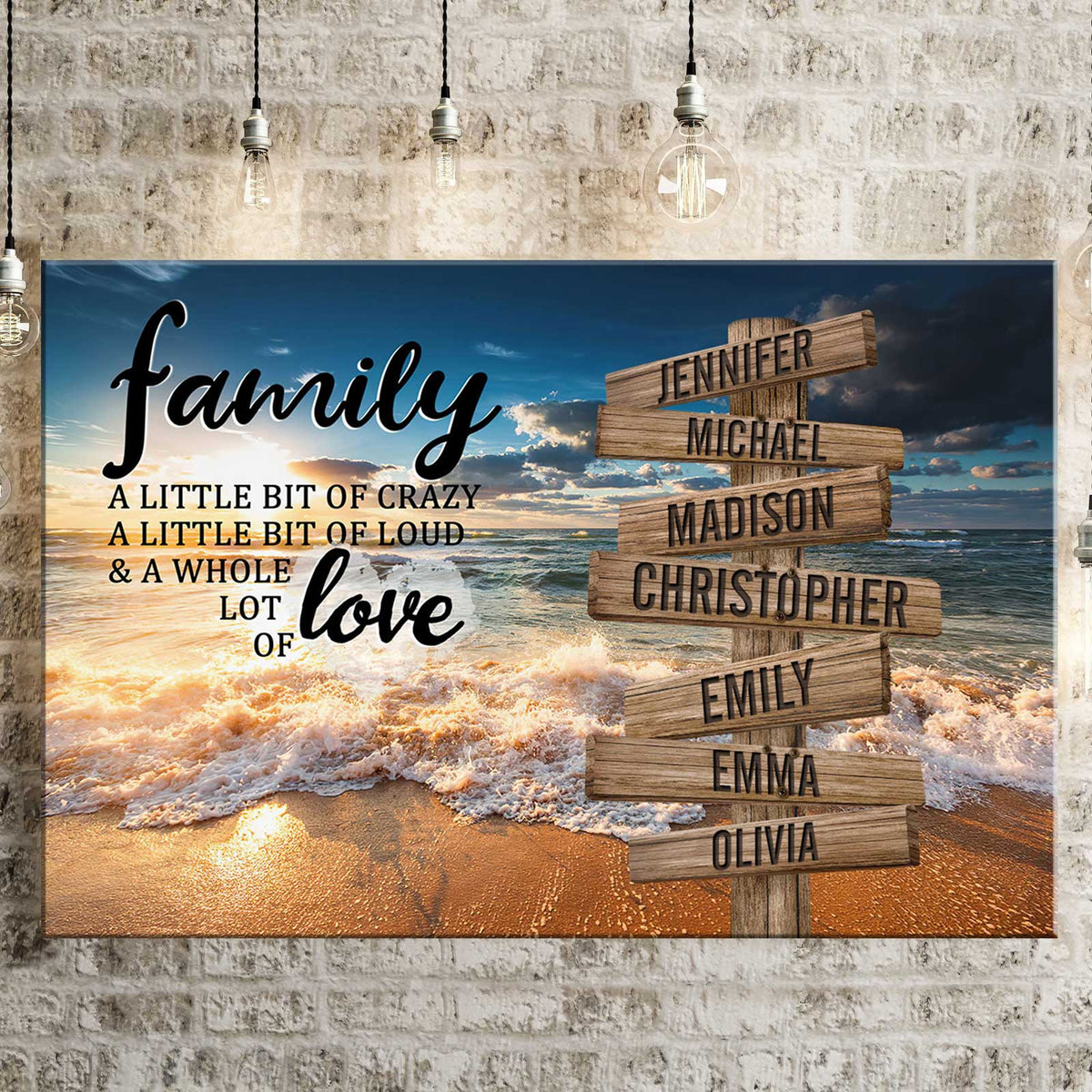 A Little Whole Lot of Love Multi-Names - Gift For Family, Personalized Horizontal Poster