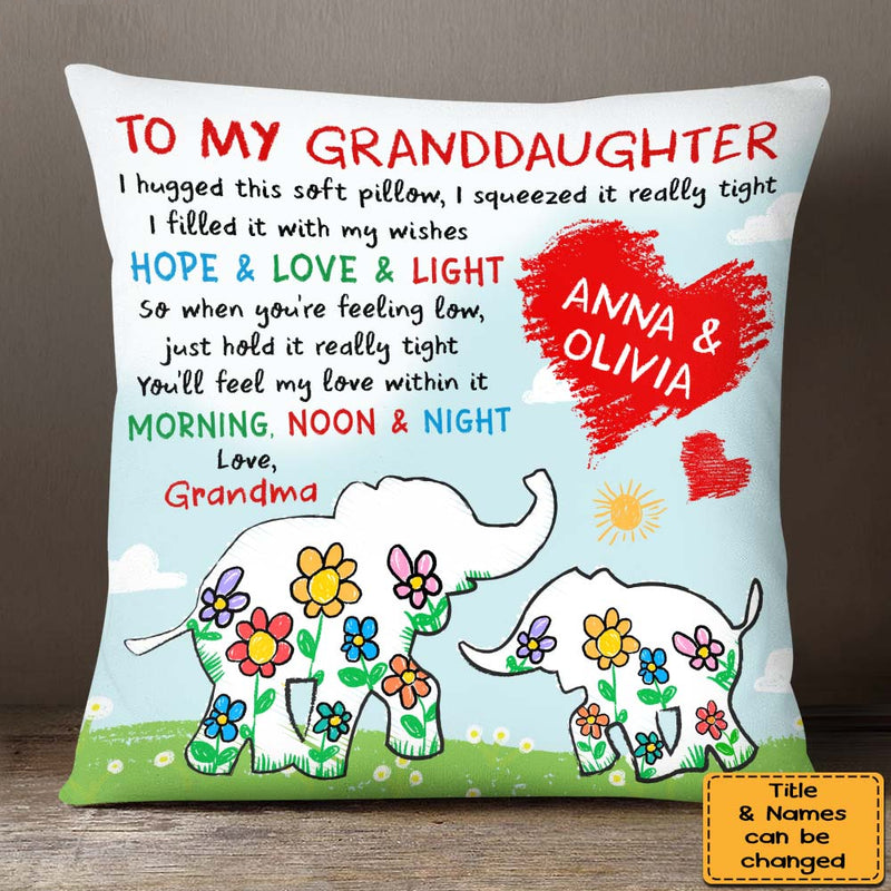 Gift For Granddaughter Elephant Hugged This Pillow