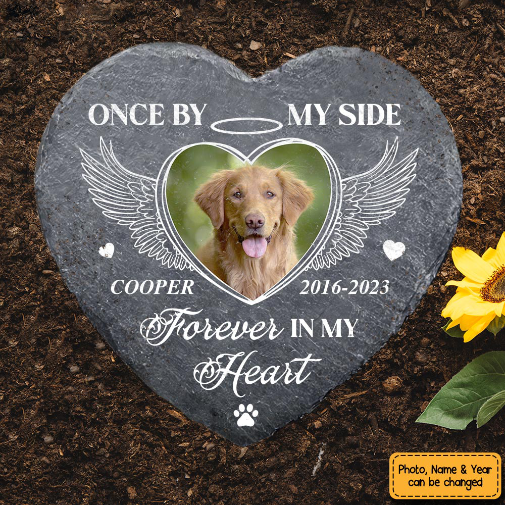 Photo Memorial Gift For Loss Of Dog Loss Of Cat Loss Of Pet Heart Memorial Stone